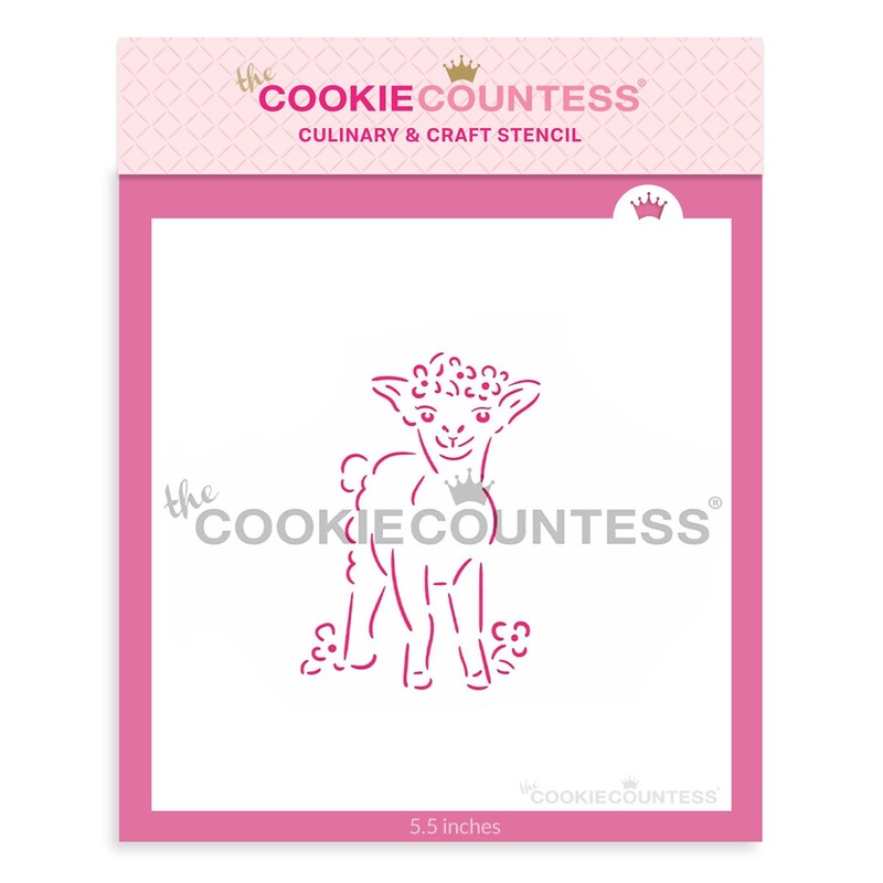 Lamb with Flower Crown PYO Stencil