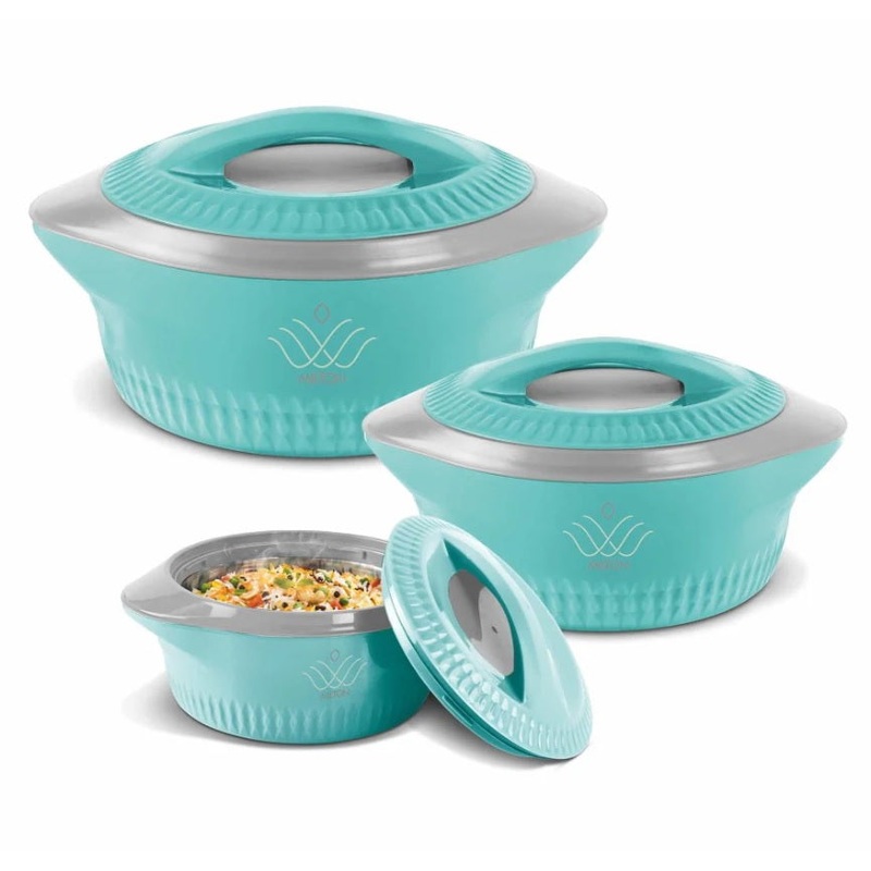MILTON Casserole Royal Regular Gift Set 3 Pcs Set Hotpot (1000ml, 1500ml and 2000ml) Blue