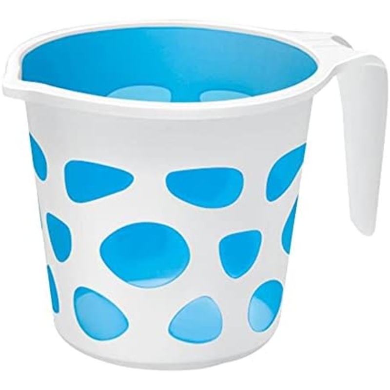 Milton Extremely Premium Plastic Duplex Designer Mugs for Bathroom Bath Accessory x 1 Mug BPA Free Bathing Dabba Camping Mug, Certified Bathing Water Mug - 1.5 Litre Capacity - Assorted Color