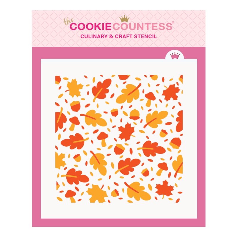Autumn Leaves and Acorns Pattern 2 Piece Stencil set