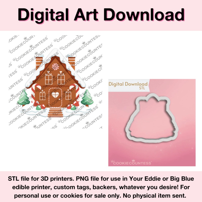 Gingerbread House with trees - Digital Download, Cutter and/or Artwork