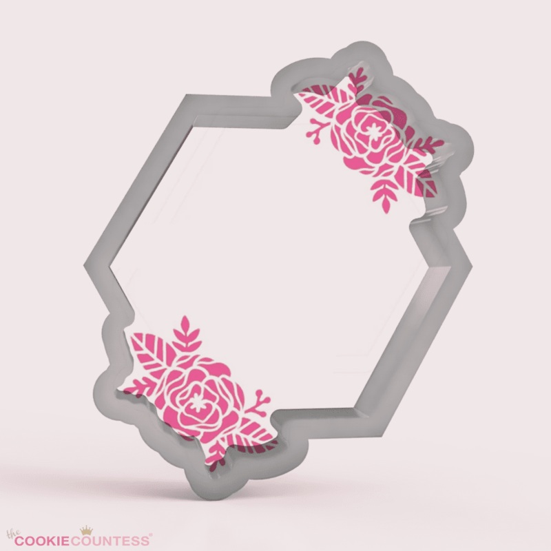 Jamestown Hex with Flowers - Cookie Cutter
