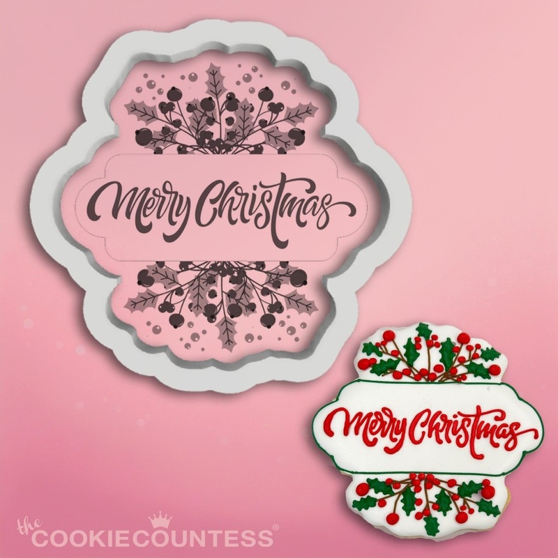 Merry Christmas Plaque Cookie Cutter