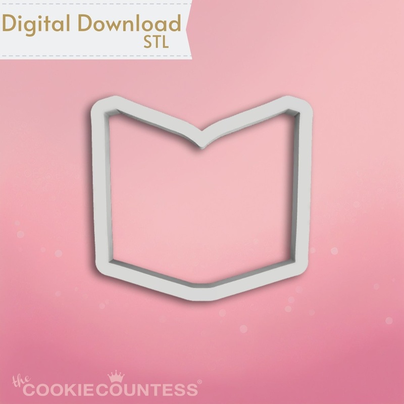 Open Book Cookie Cutter STL