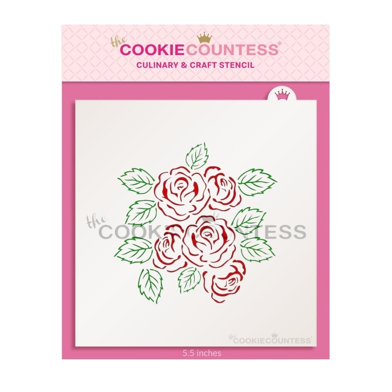 Rose and Leaves 2 pc stencil set