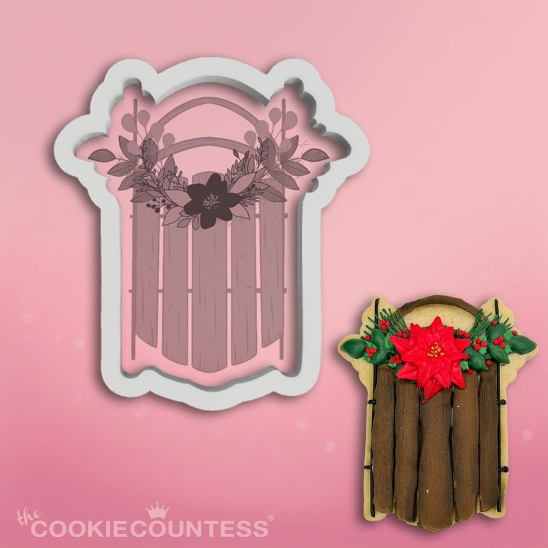 Sled with Flowers Cookie Cutter