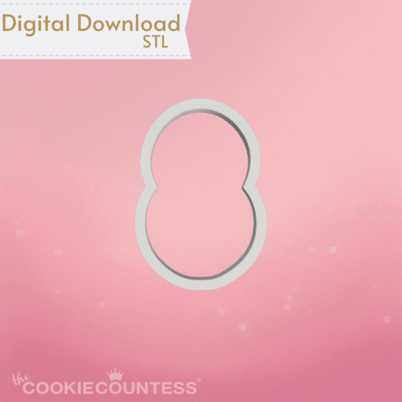 Balloon Number  Eight Cookie Cutter STL