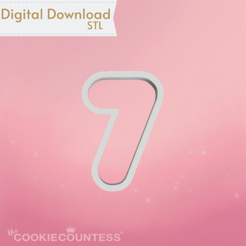 Balloon Number  Seven Cookie Cutter STL