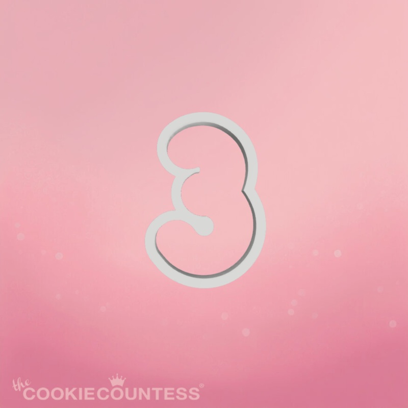Balloon Number  Three Cookie Cutter