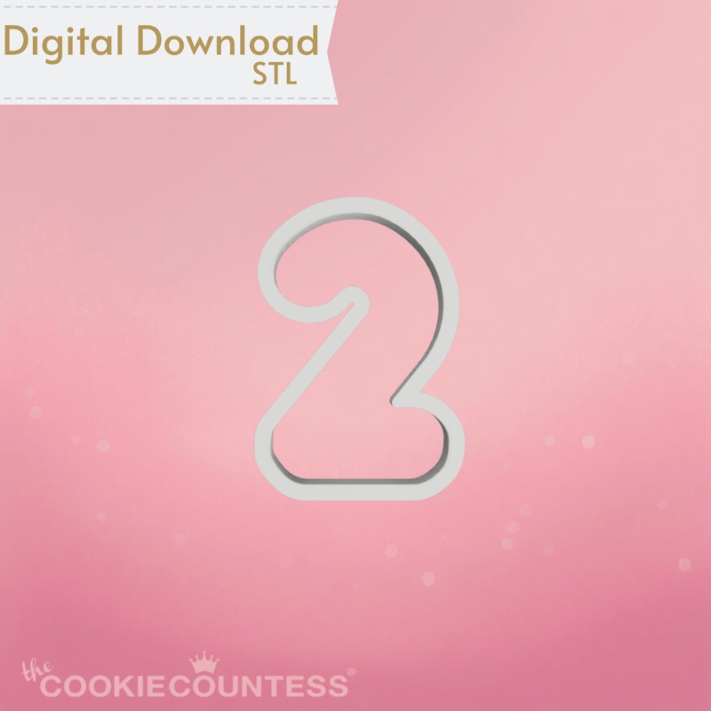 Balloon Number Two Cookie Cutter STL