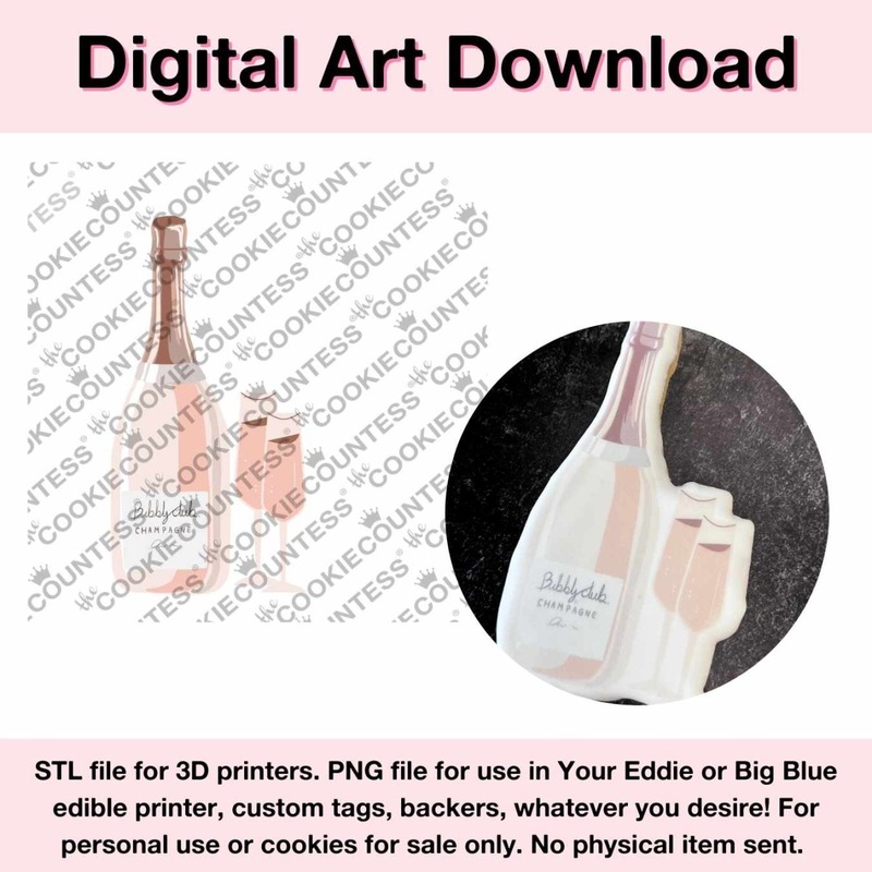 Champagne Bottle and glasses - Digital Download, Cutter and/or Artwork