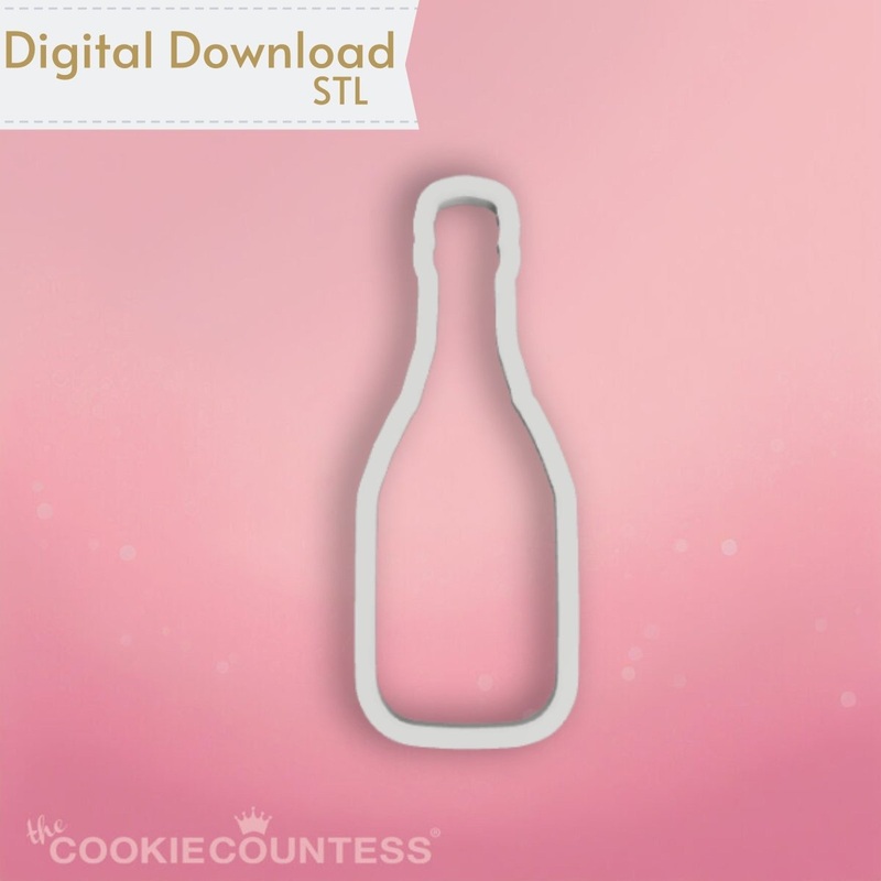 Champagne Bottle Cookie Cutter STL