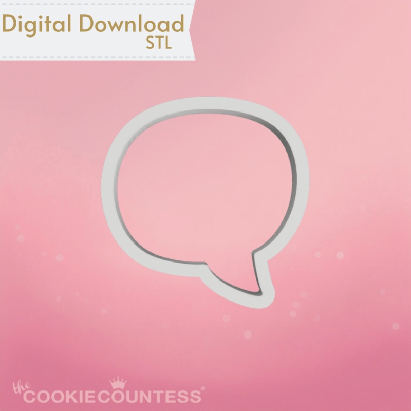 Conversation Bubble Cookie Cutter STL