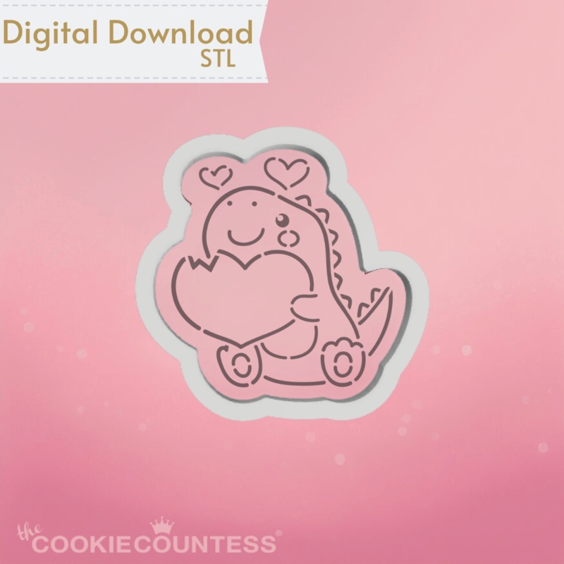 Dino-Love Bites Dino Cookie Cutter STL