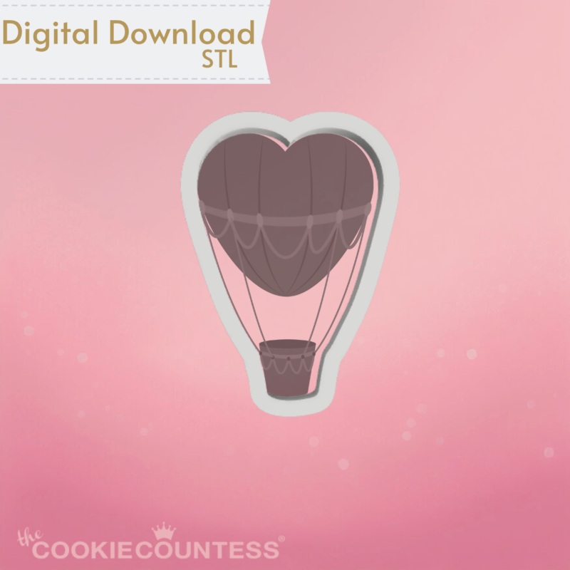 Heart Air Balloon Cookie Cutter STL