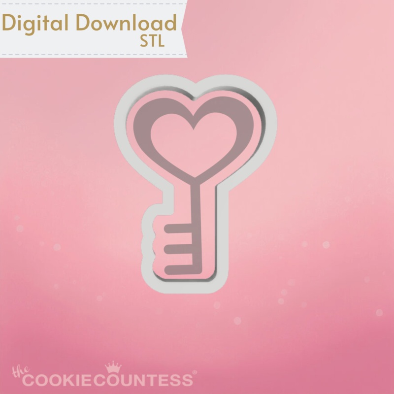 Heart Key Cookie Cutter STL