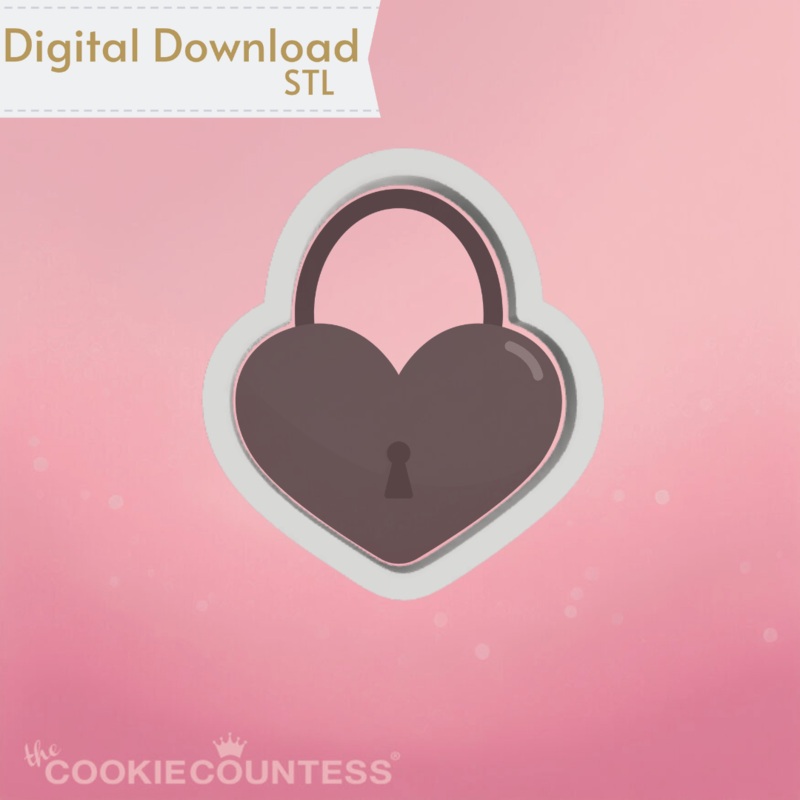 Heart Lock Cookie Cutter STL