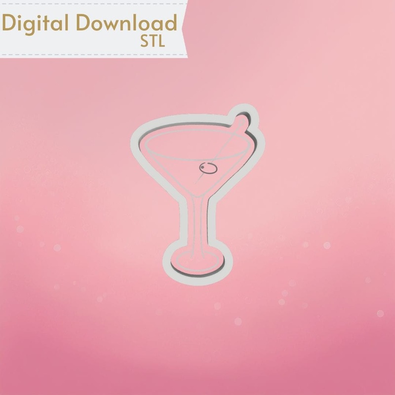 Martini Glass Cookie Cutter STL