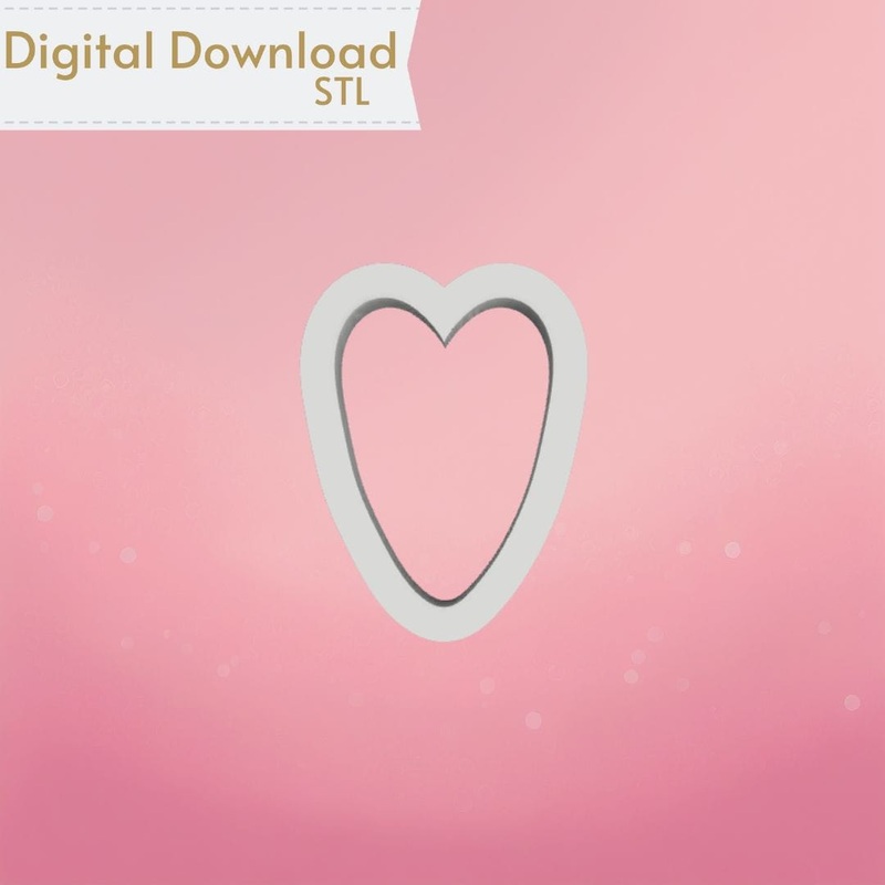 Mini Tall Heart Cookie Cutter STL