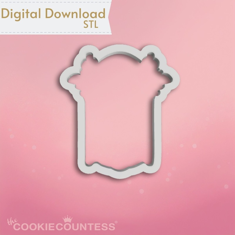 Sled with Flowers Cookie Cutter STL