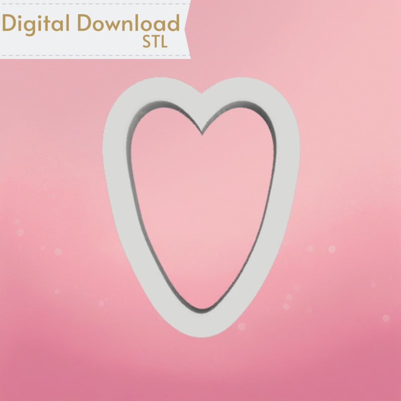 Tall Heart Cookie Cutter STL