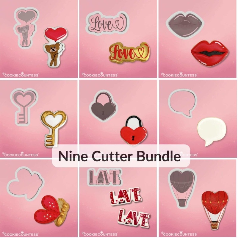 Valentines 2024 3D Printed Cookie Cutter Bundle ( 9 pc)
