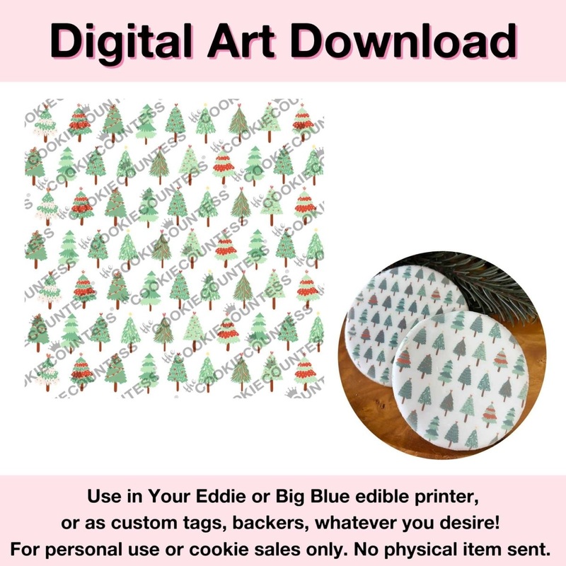 Whimsical Christmas Tree Farm - Digital Artwork Download