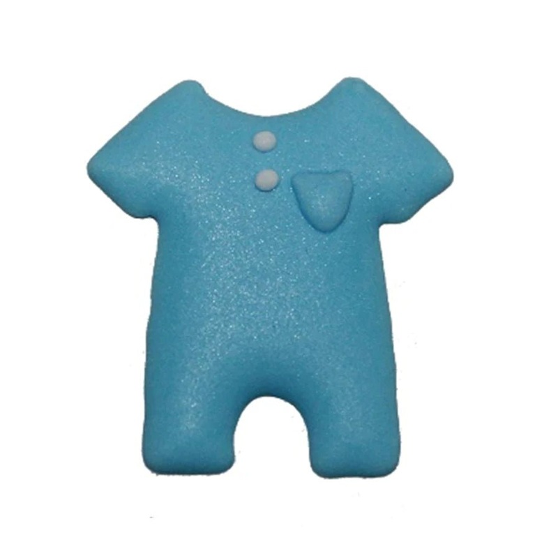 Baby Blue Romper Royal Icing Decorations ( 18 pc)