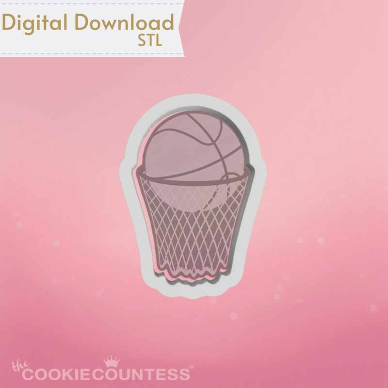 Basketball with Rim Cookie Cutter STL