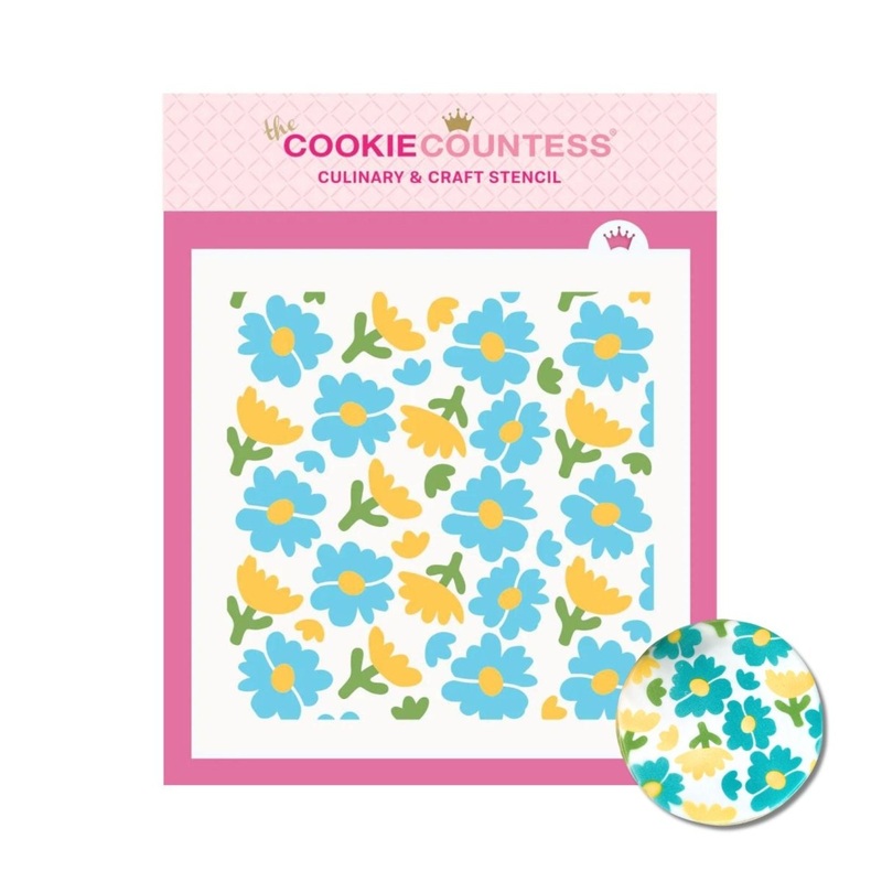 Bold Flower Pattern 3 Piece stencil set