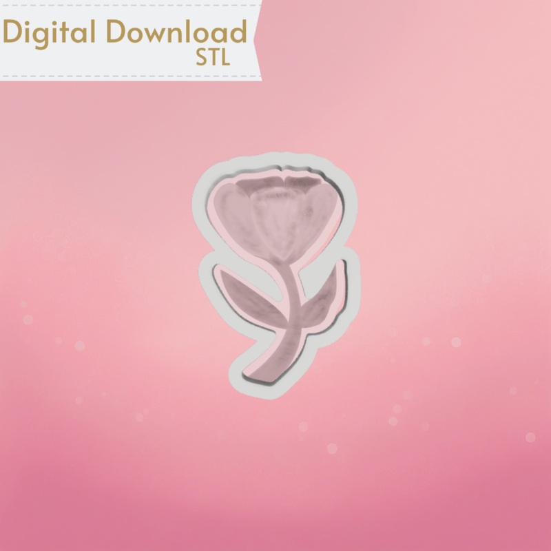 Chunky Tulip Cookie Cutter STL