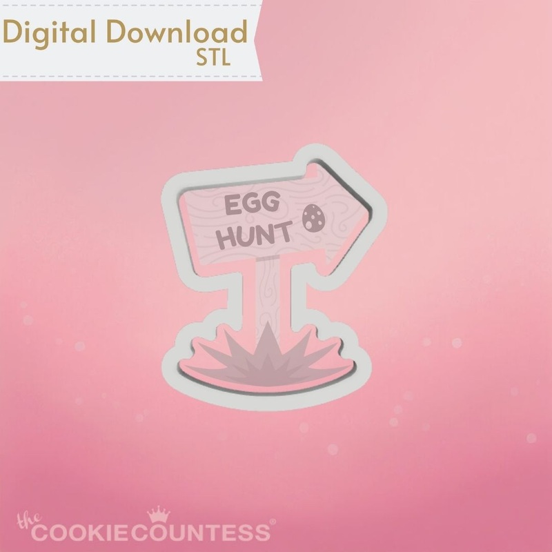 Egg Hunt Sign Cookie Cutter STL