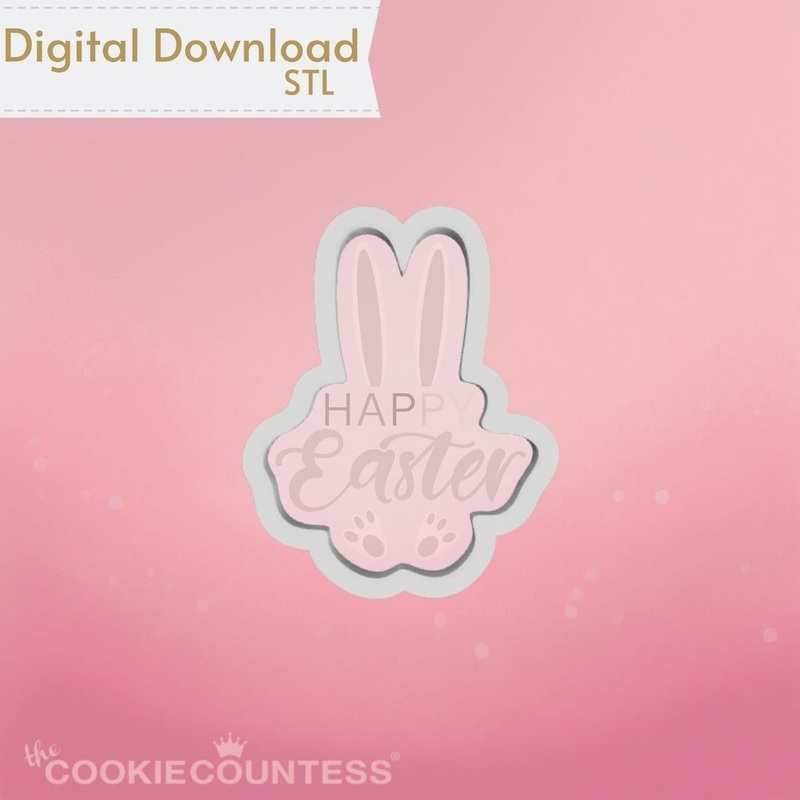 Happy Easter Ears Cookie Cutter STL