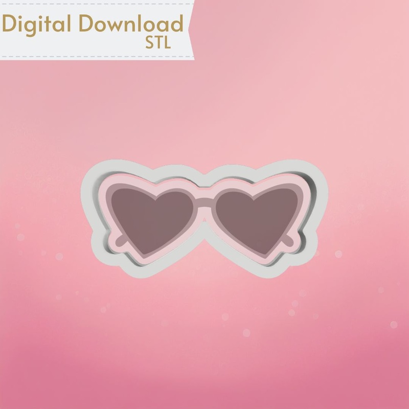 Heart Sunglasses Cookie Cutter STL