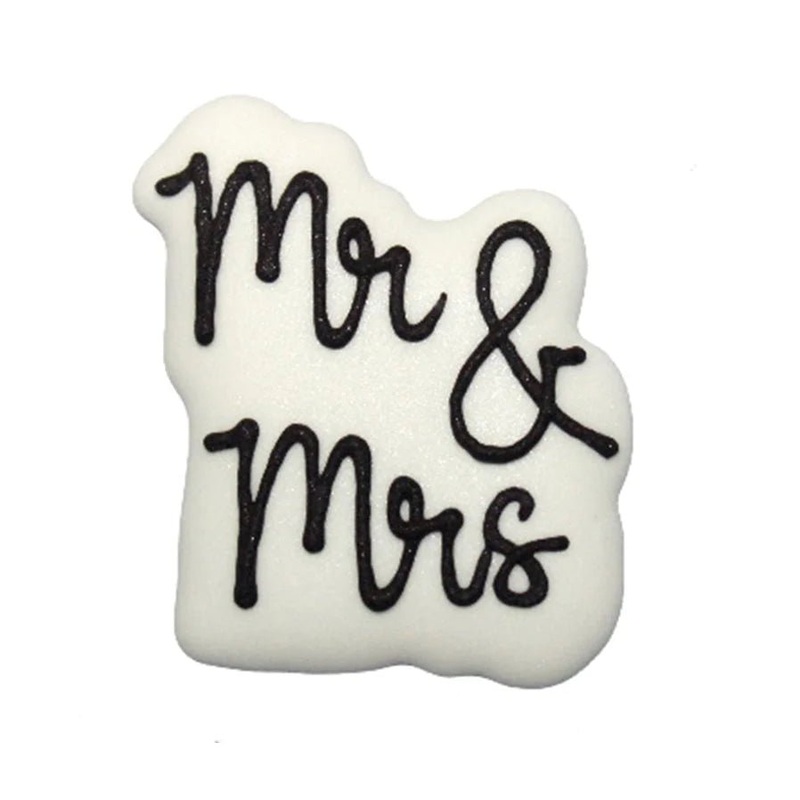 Mr. and Mrs. Royal Icing Edible  Decorations ( 18pc)
