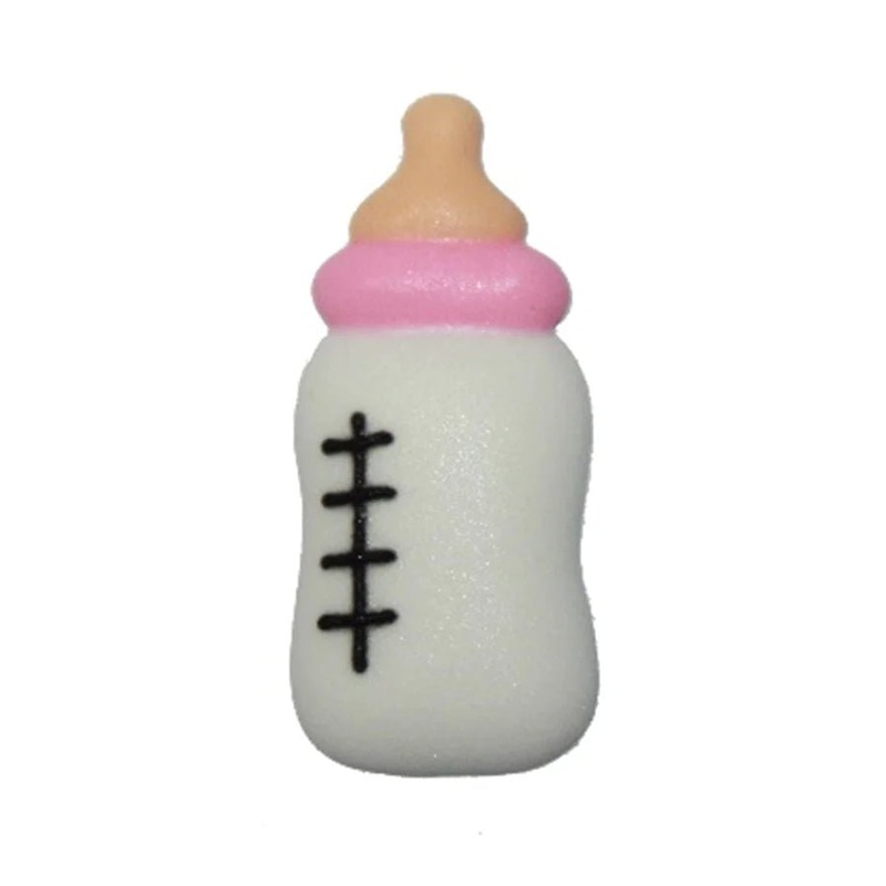 Pink Baby Bottle Royal Icing Transfers ( 18pc)