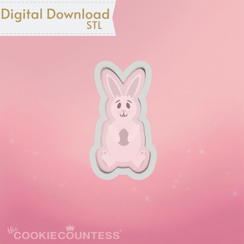 Sitting Bunny Cookie Cutter STL