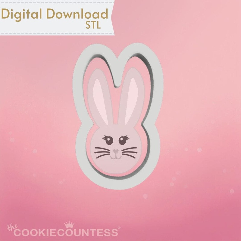 Small Bunny Face Cookie Cutter STL