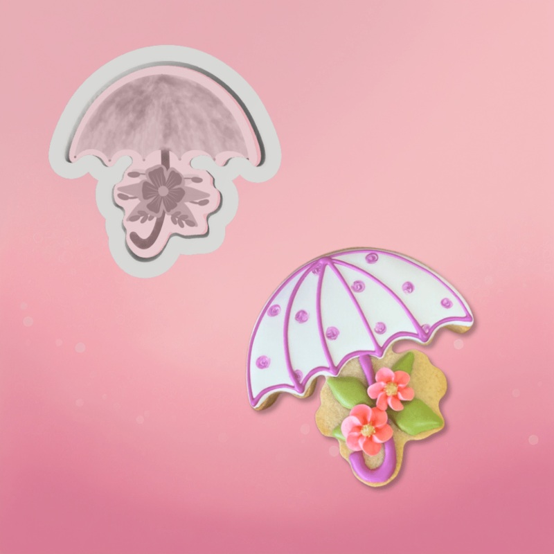 Umbrella With Flowers Cookie Cutter