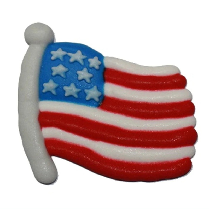 USA Flag Royal Icing Edible Decoration ( 18pc)