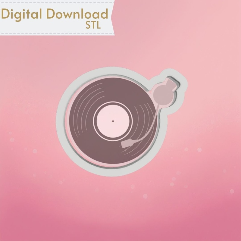 Vinyl Record Player Cookie Cutter STL