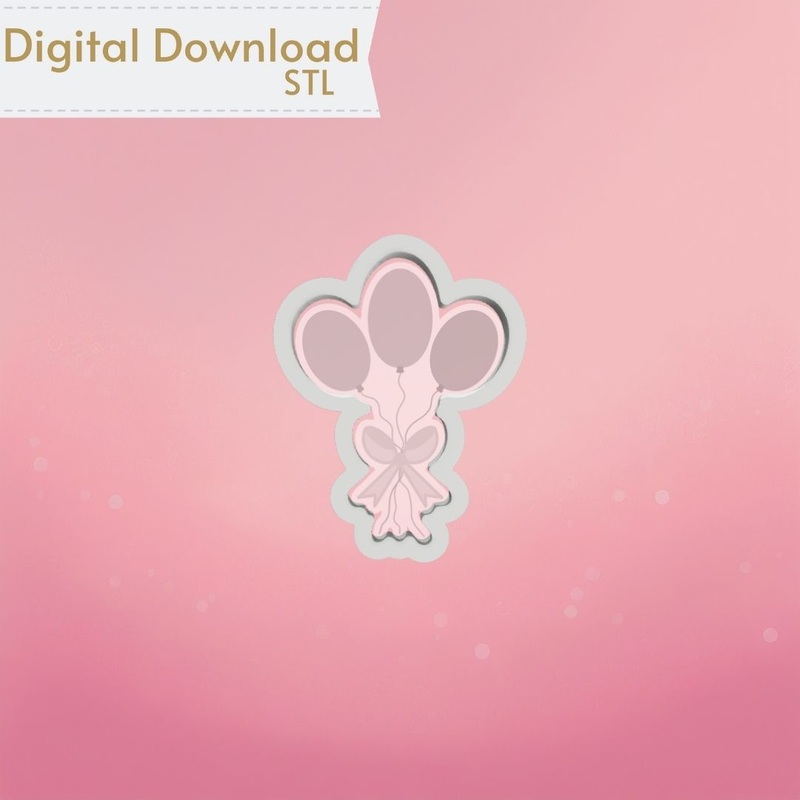 Balloon Bouquet Cookie Cutter STL