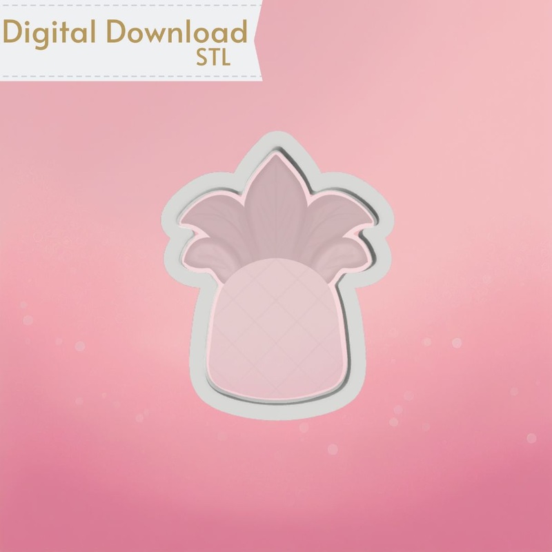 Chunky Pineapple Cookie Cutter STL