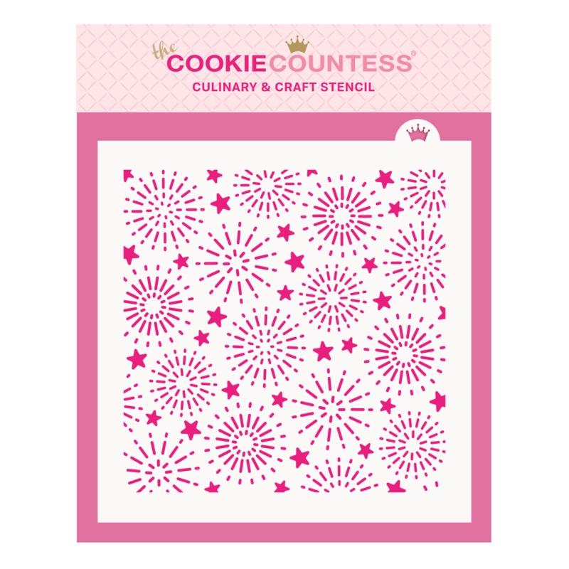 Festive Fireworks Pattern stencil