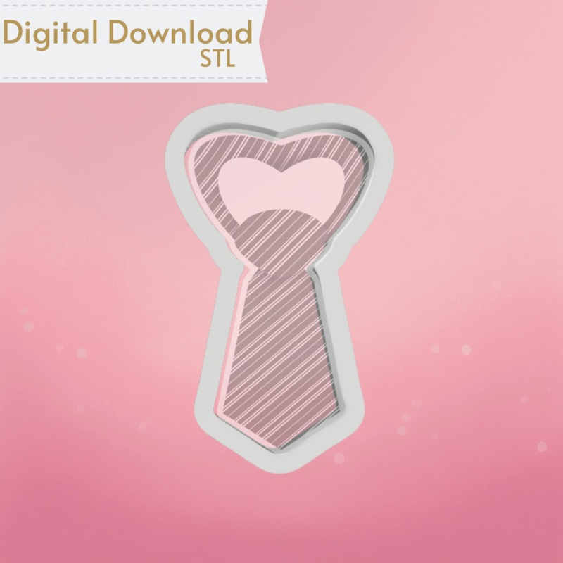 Heart Neck Tie Cookie Cutter STL