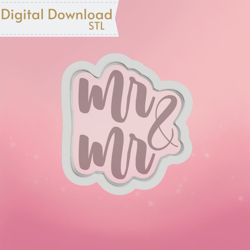Mr. & Mr. Plaque Cookie Cutter STL
