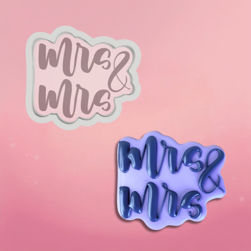 Mrs. & Mrs. Plaque Cookie Cutter