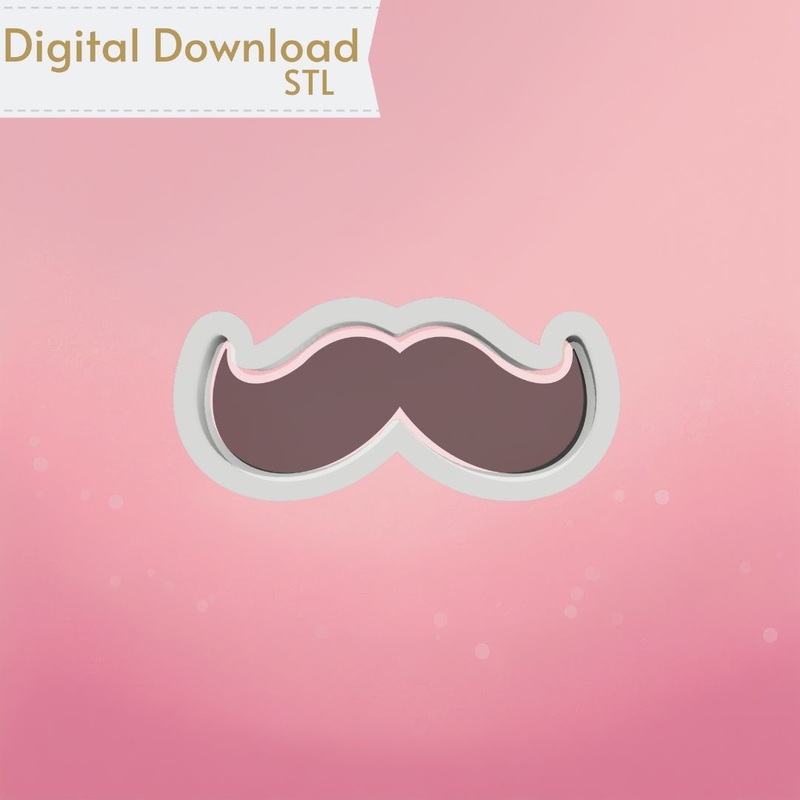 Mustache Cookie Cutter STL