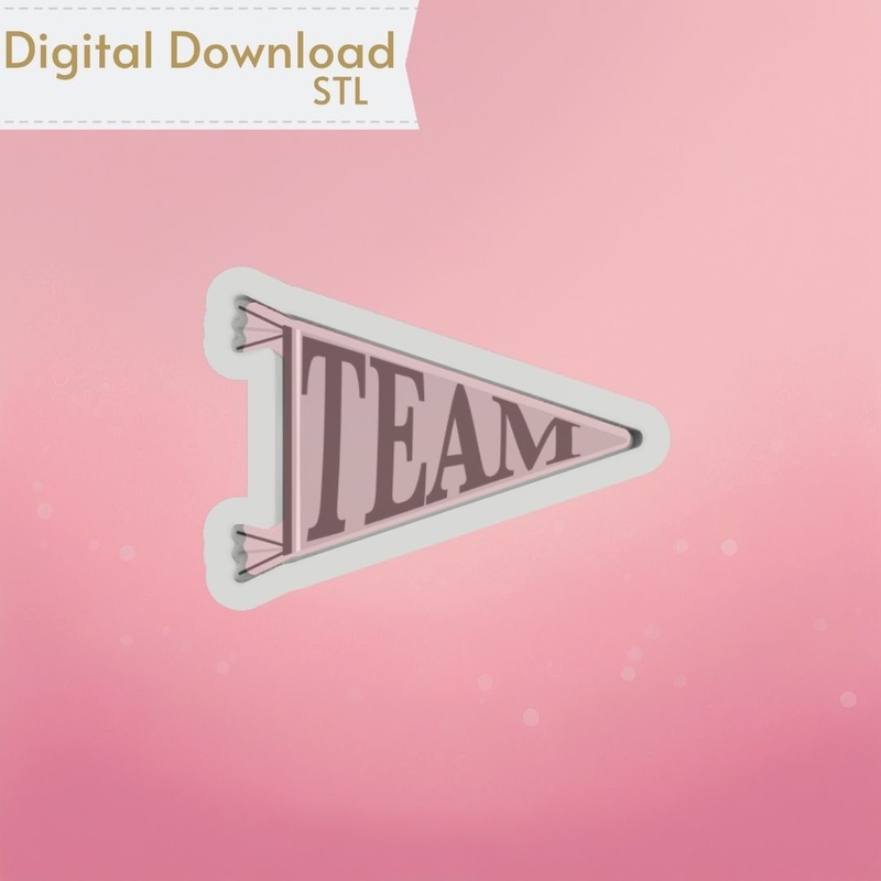 Pennant Flag Cookie Cutter STL