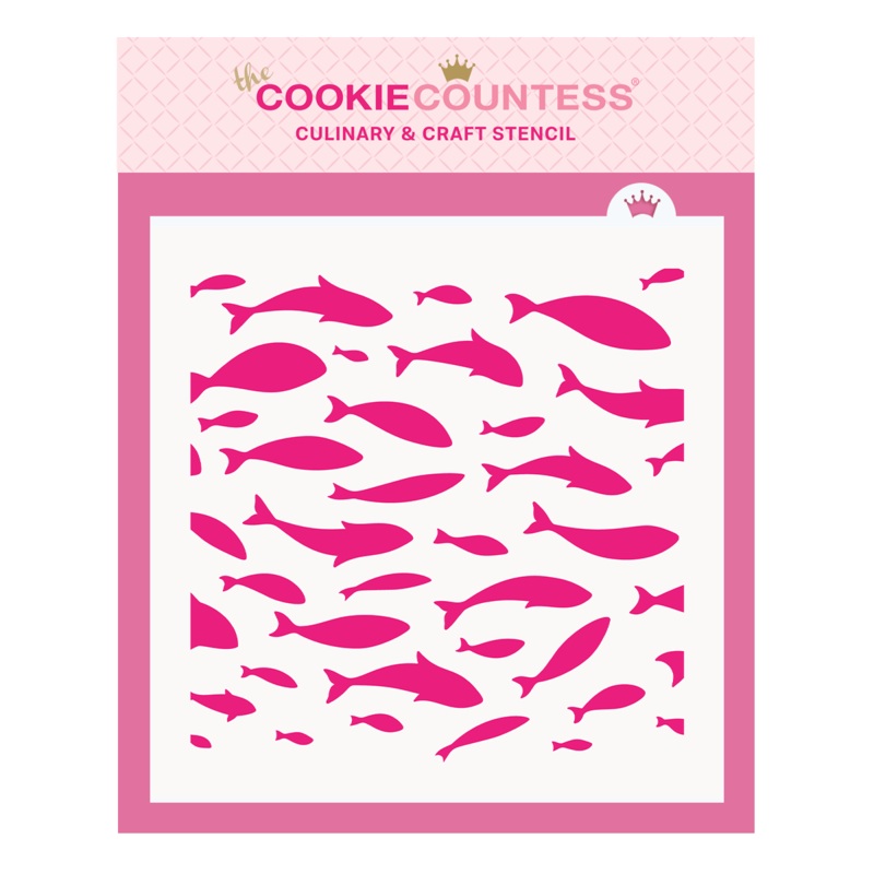School of Fish Stencil